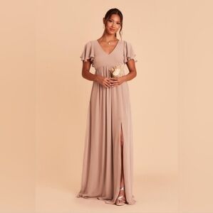 bonnie dress birdy grey Chocolate Brown Bridesmaid Dress Matte Satin Size 2XL